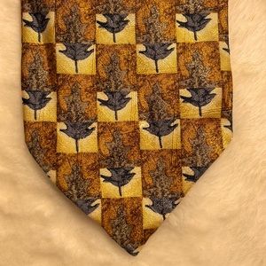 Ermenegildo Zegna Gold & Blue Tie 💯 Silk